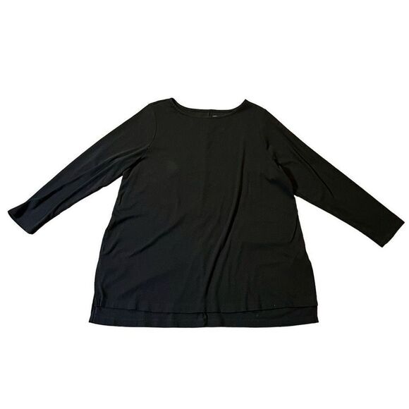 Lane Bryant Women’s Black 3/4 Sleeve Crew Neck Top 18/20 - Picture 1 of 8